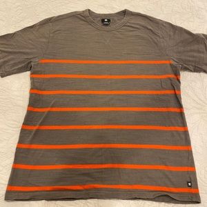 Gray and Orange Striped Shirt